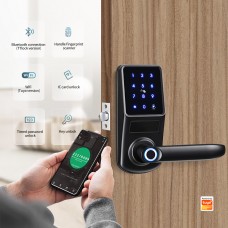 TTlock door bell function digital fingerprint handles smart latch bolt door safety lock A290-BN